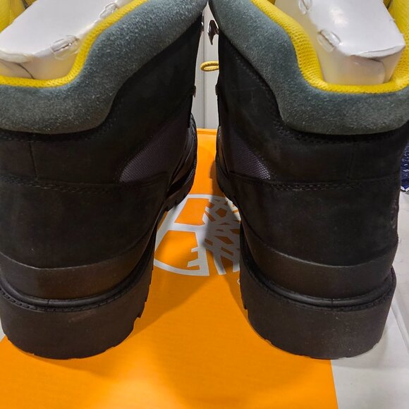 TIMBERLAND HERITAGE RUBBER TOE HIKER BOOTS MEN SHOES Black / Green Nubuck SZ 12 - Picture 7 of 14